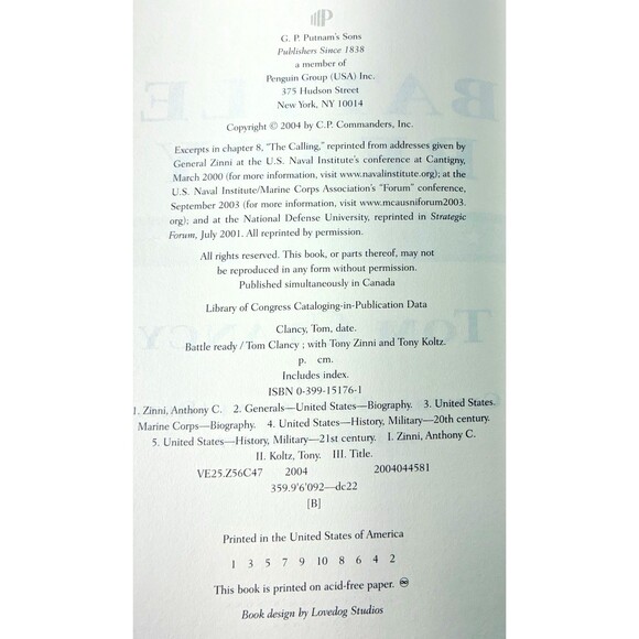 Battle Ready by Tony Zinni, Tom Clancy &Tony Koltz Vintage 2004 Hardback Book - Picture 6 of 9